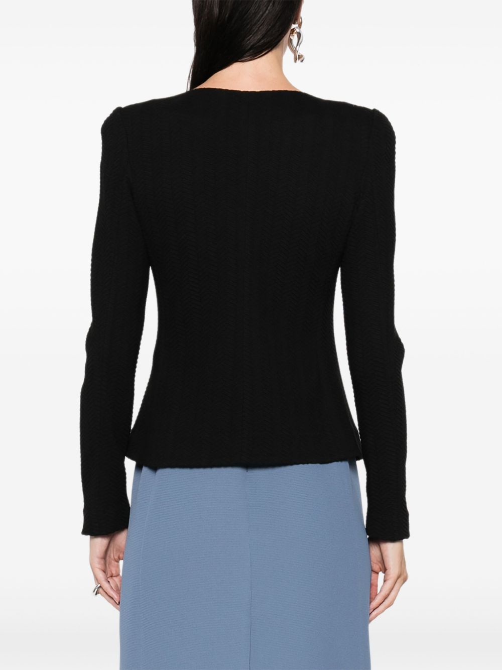 EMPORIO ARMANI Textured Weave Blazer Jacket for Women