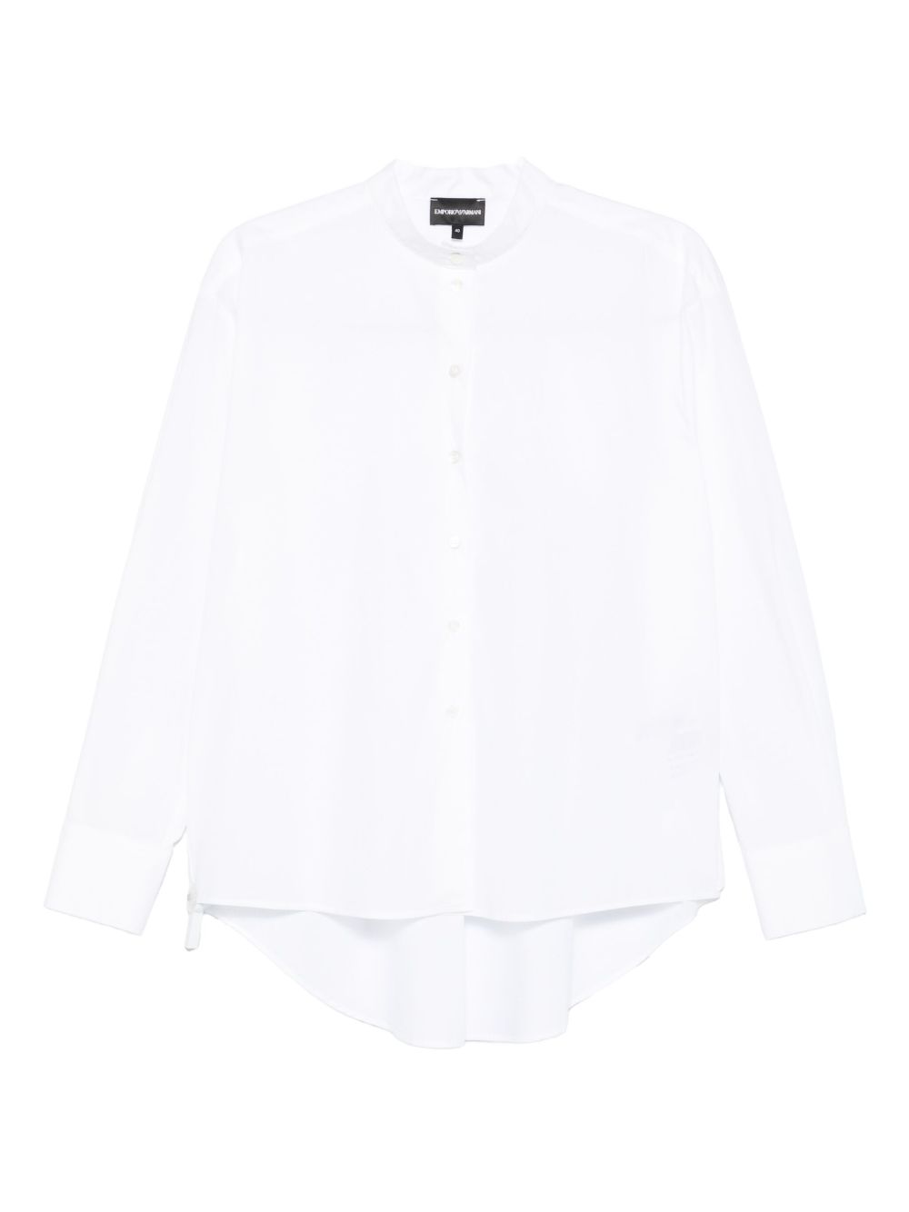 EMPORIO ARMANI Cotton Button-Front Shirt with Curved Hem for Women