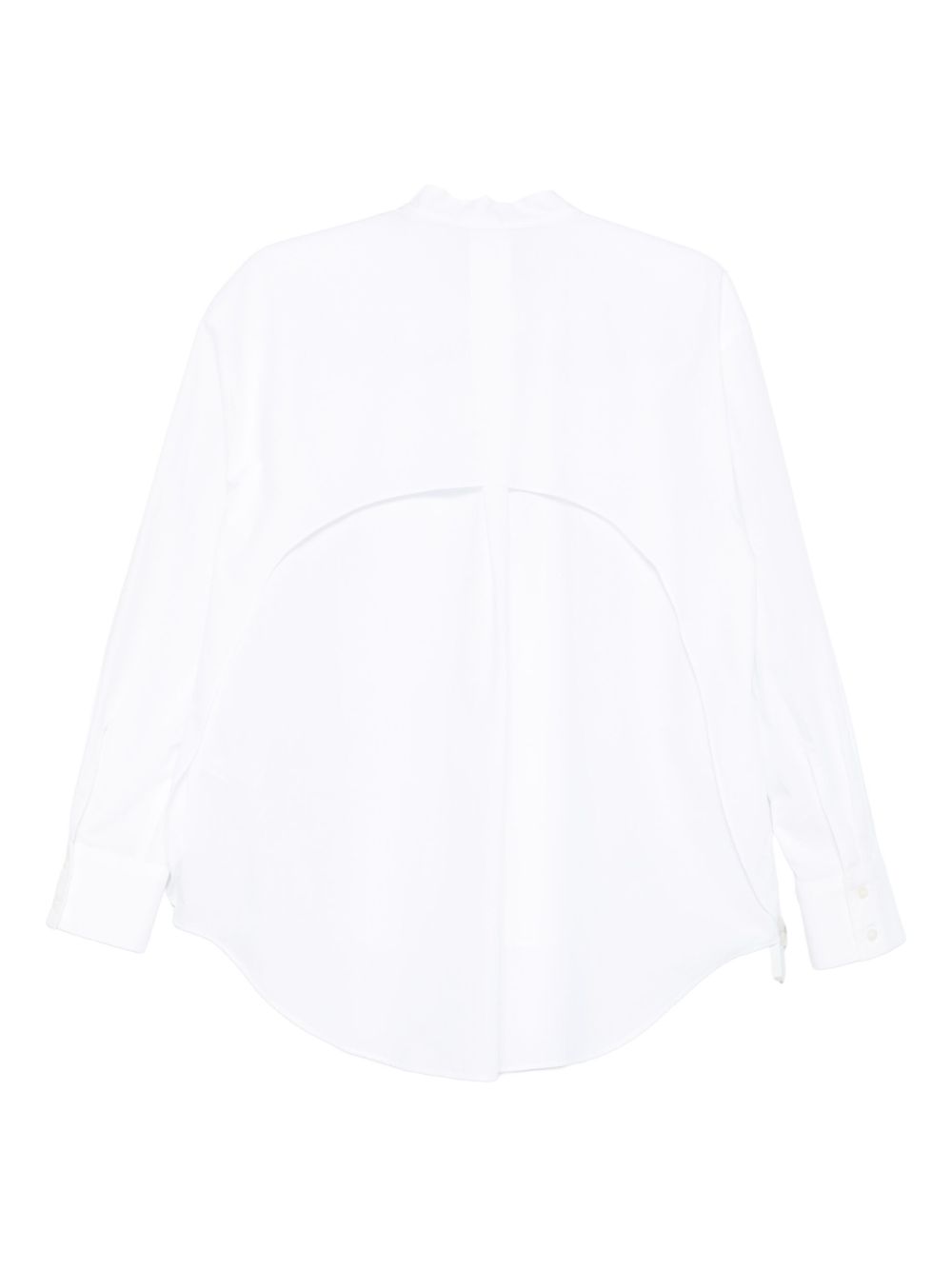 EMPORIO ARMANI Cotton Button-Front Shirt with Curved Hem for Women