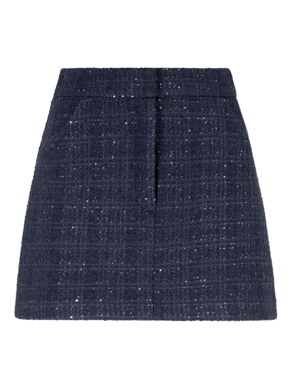 EMPORIO ARMANI Wool Blend Mini Skirt with Sequin Detail