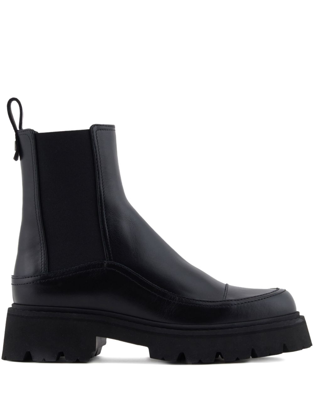 EMPORIO ARMANI Women's Leather Chelsea Boots with Platform Sole