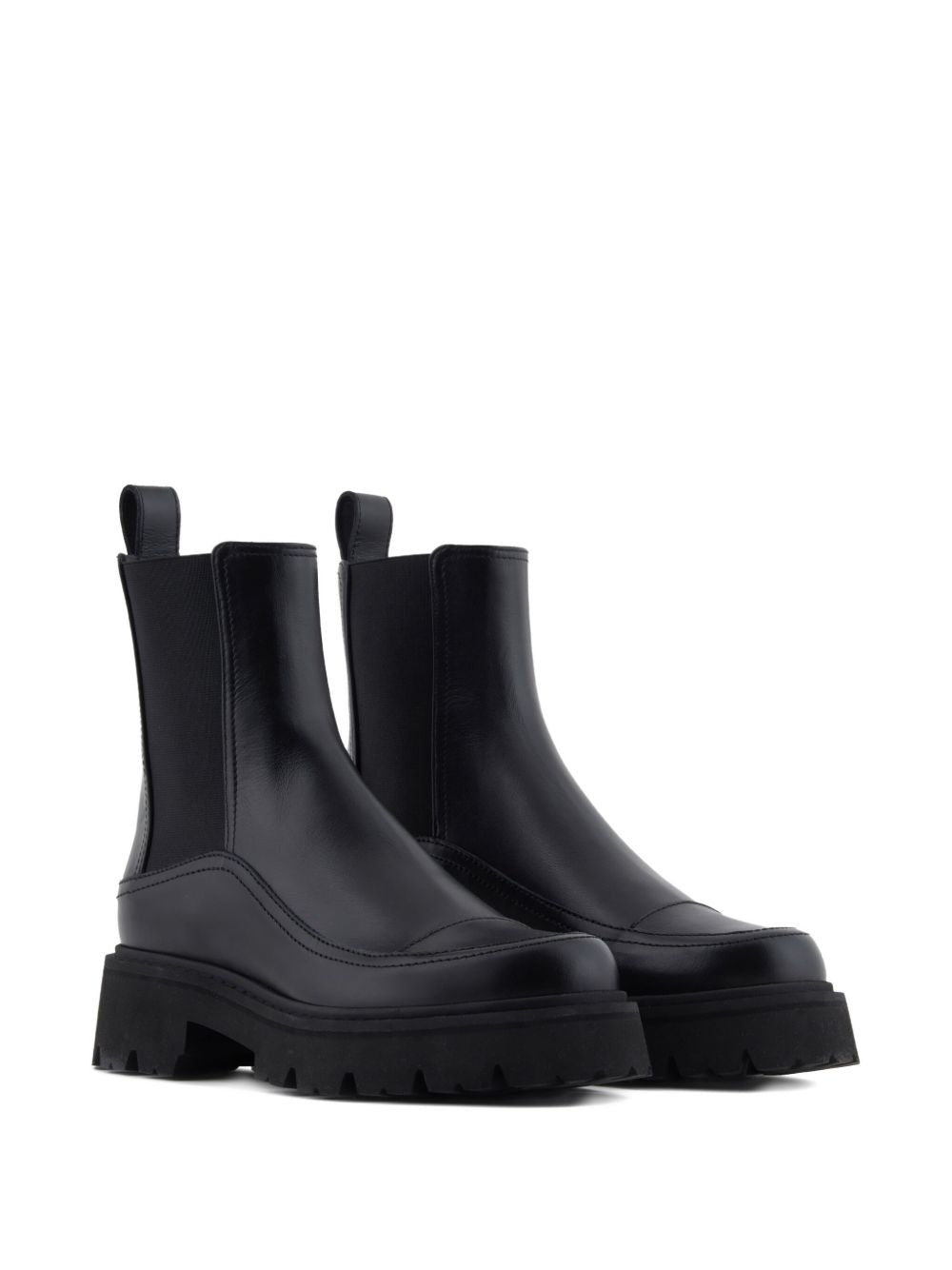 EMPORIO ARMANI Women's Leather Chelsea Boots with Platform Sole