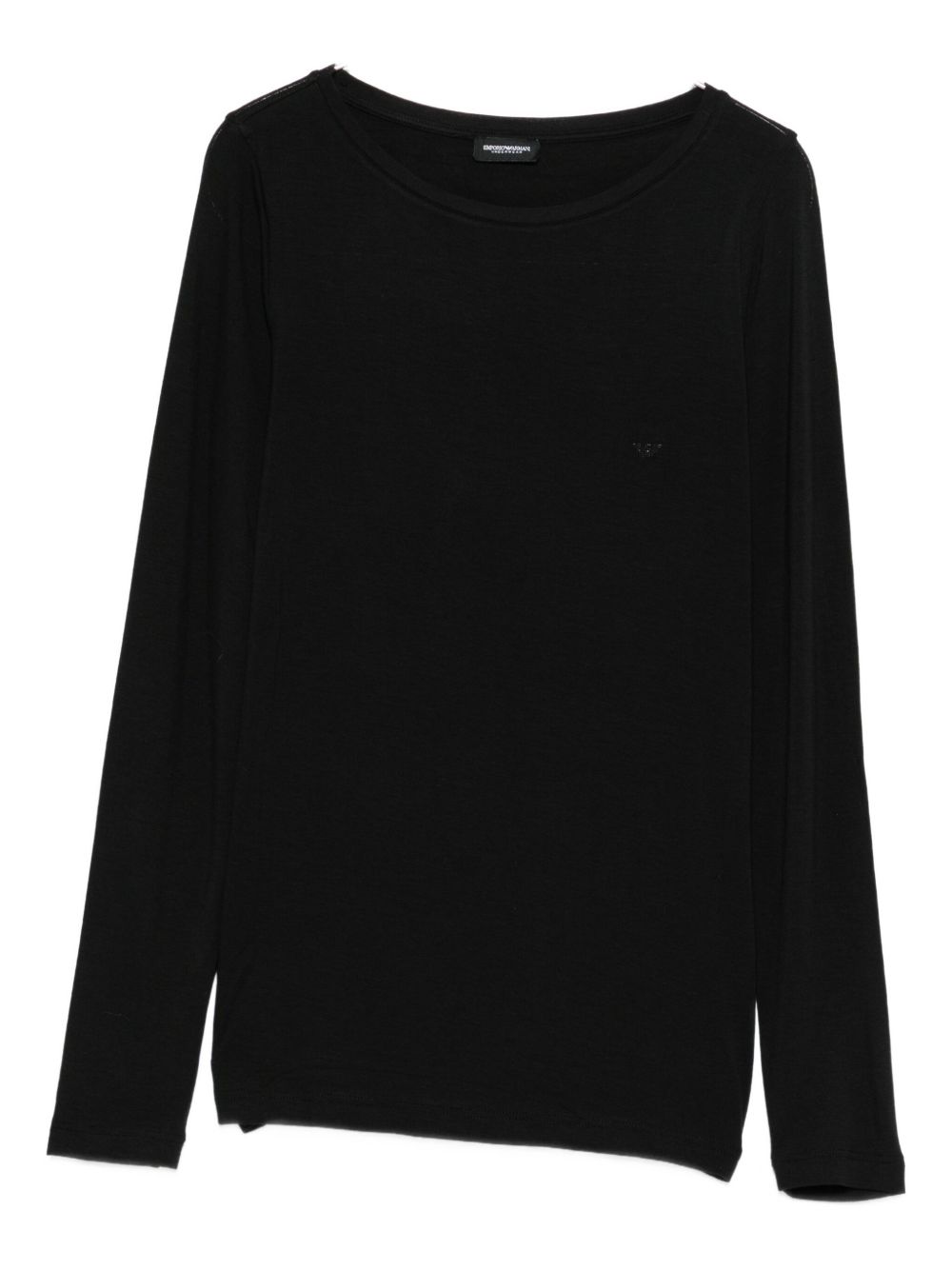 EMPORIO ARMANI Women's Long Sleeves Round Neck Top with Logo Detail