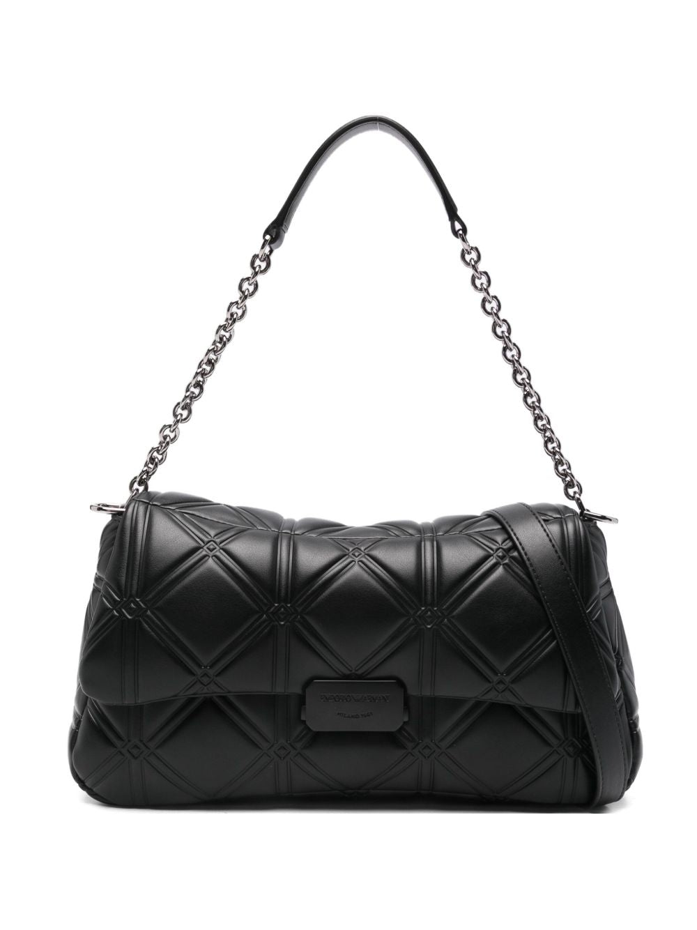 EMPORIO ARMANI Quilted Foldover Chain-Link Handbag