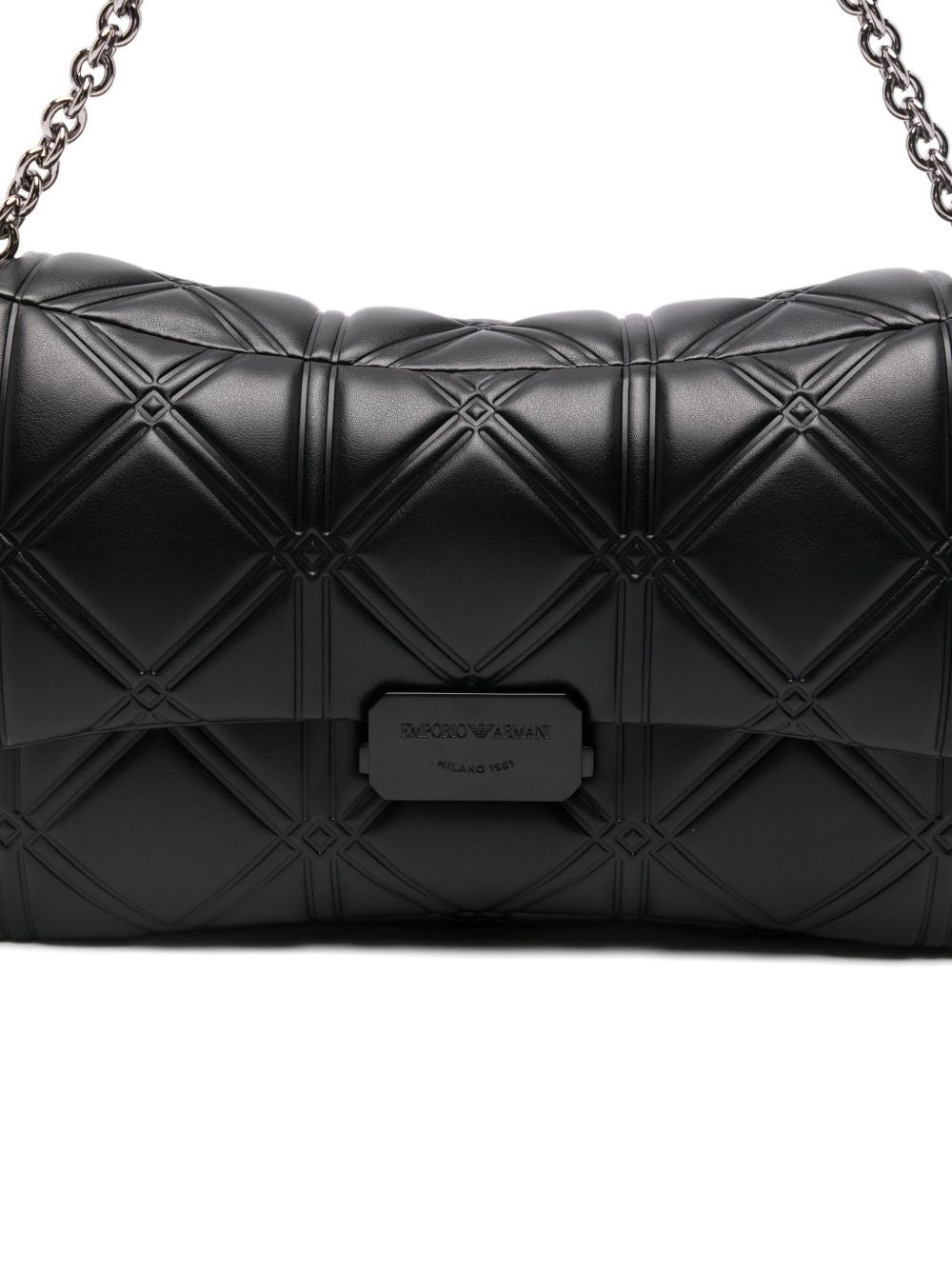 EMPORIO ARMANI Quilted Foldover Chain-Link Handbag