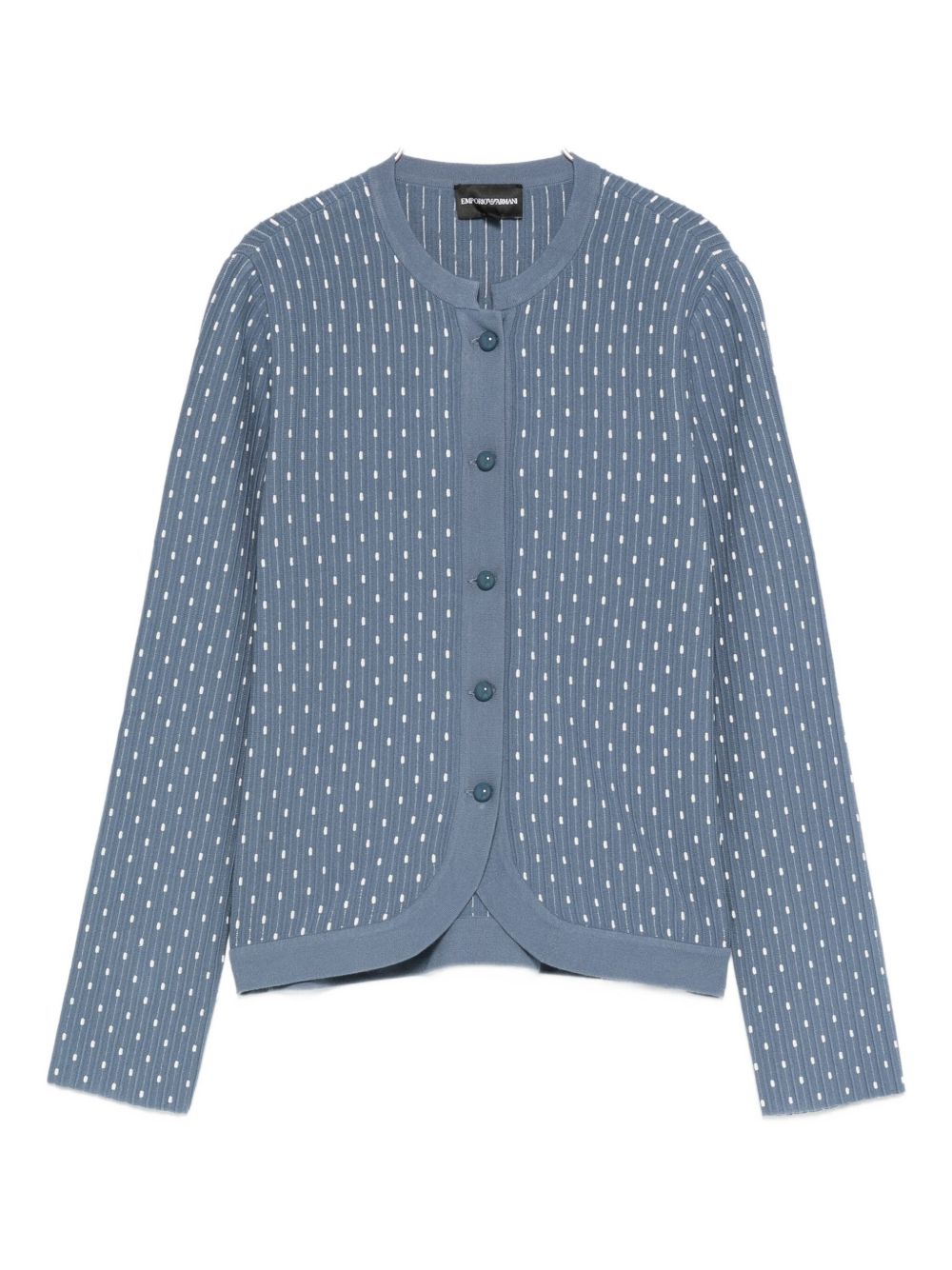 EMPORIO ARMANI Dotted Crewneck Cardigan for Women - Fall/Winter 2025