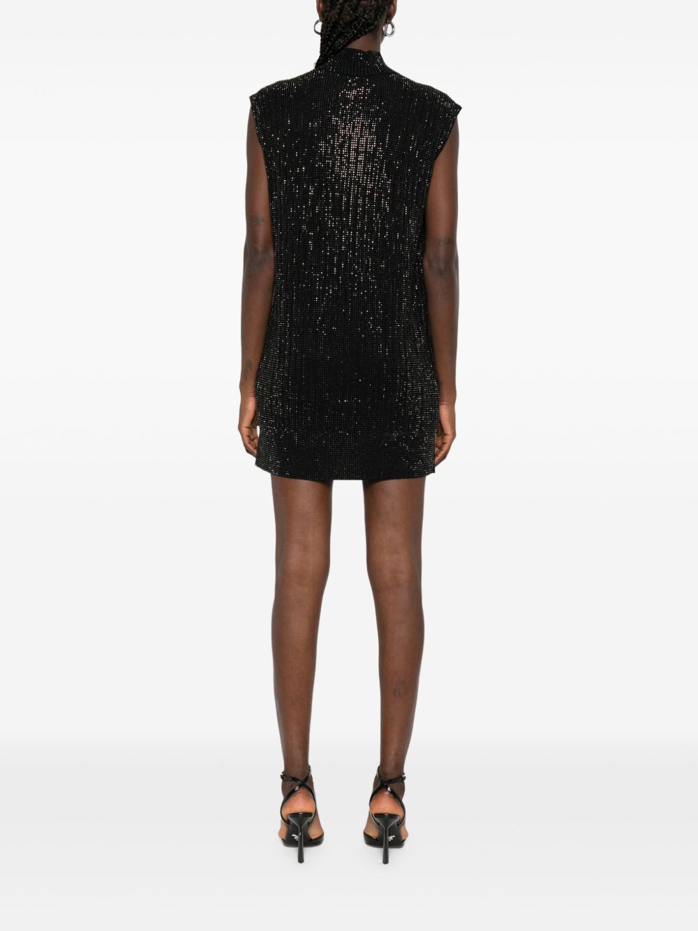EMPORIO ARMANI Wool Blend Mini Dress with Sequin Embellishment