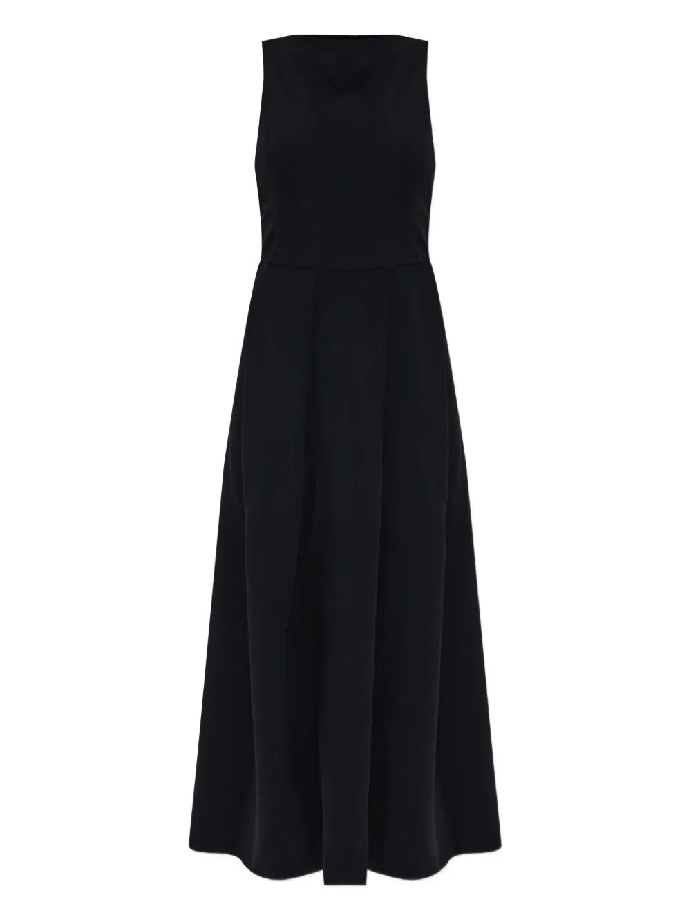 EMPORIO ARMANI Sleeveless Flared Hem Dress with Side Slit Pockets