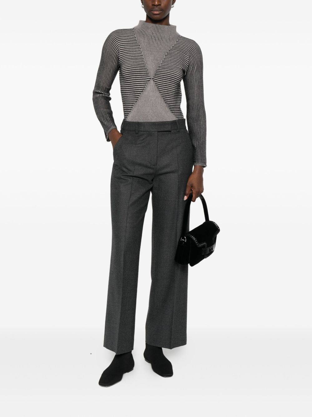 EMPORIO ARMANI Striped Knit Top for Women - FW25 Collection