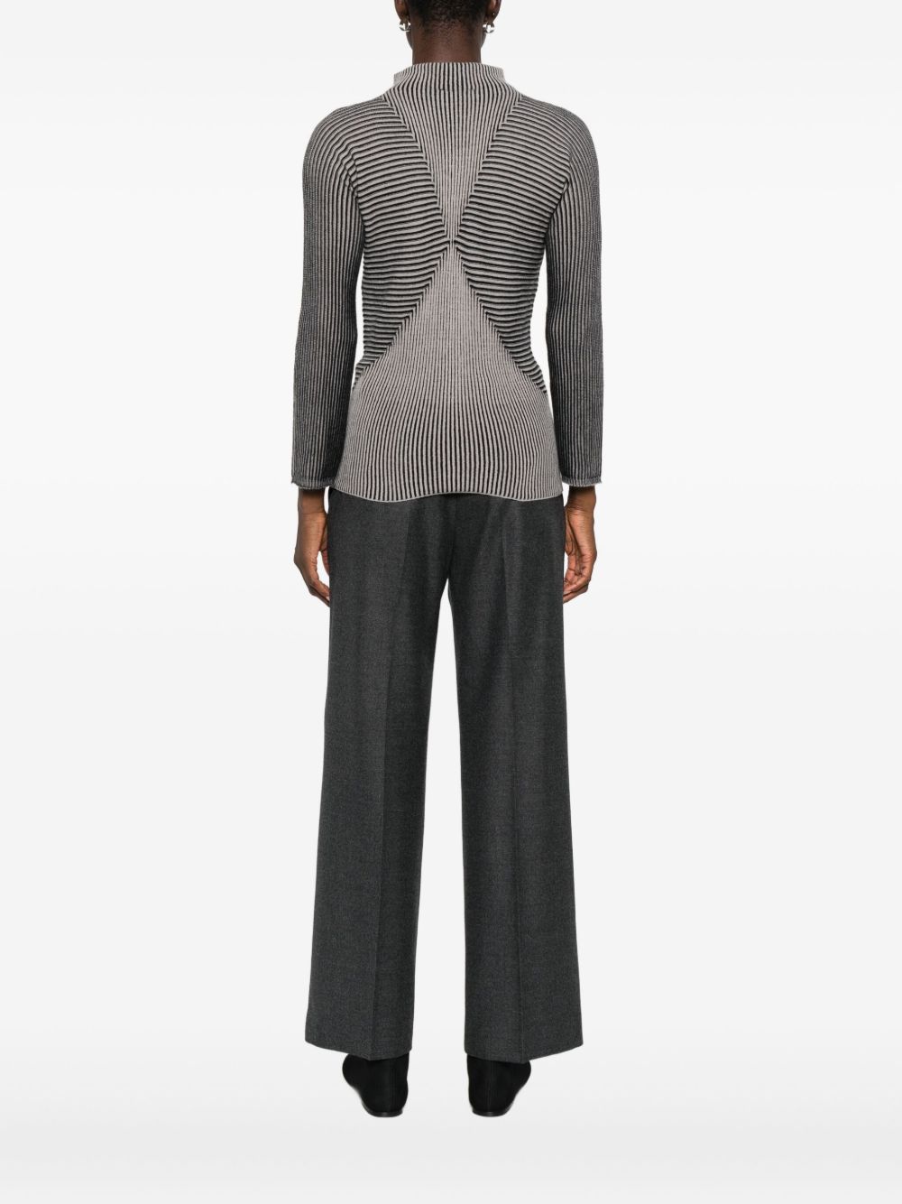 EMPORIO ARMANI Striped Knit Top for Women - FW25 Collection