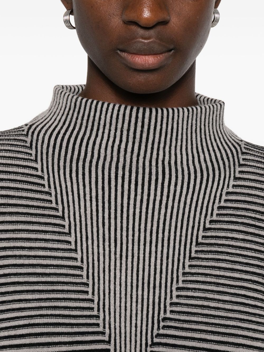EMPORIO ARMANI Striped Knit Top for Women - FW25 Collection