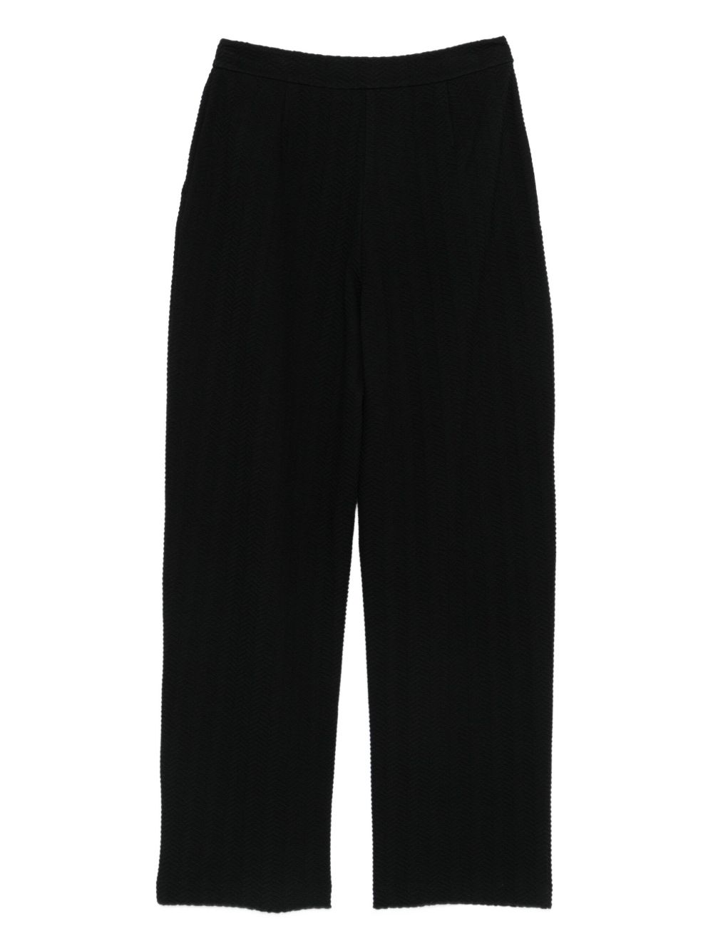 EMPORIO ARMANI Cotton Blend Trousers - Pleated Design, Straight Leg