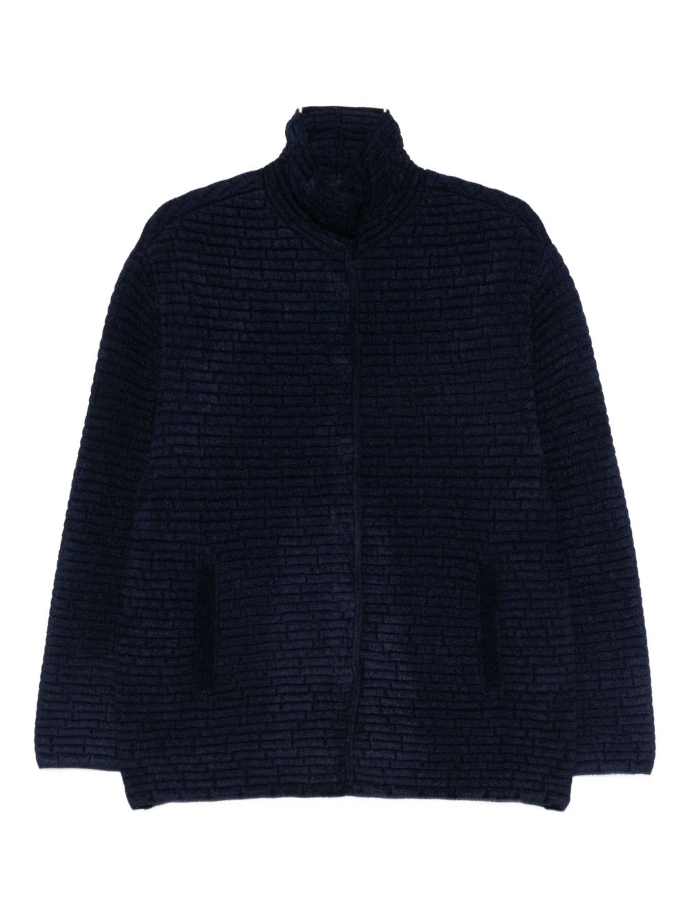 EMPORIO ARMANI Textured High-Neck Zip Outerwear