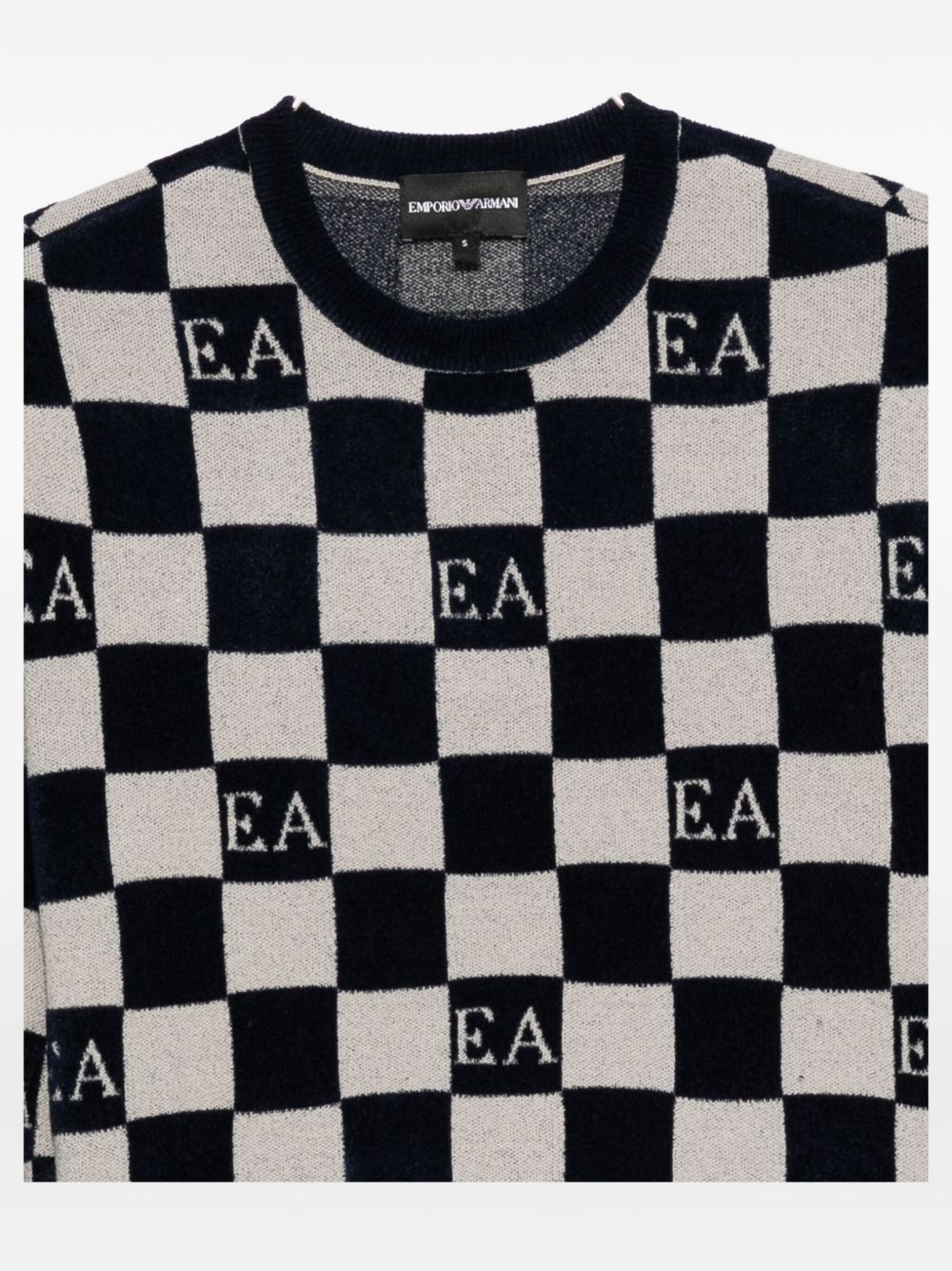 EMPORIO ARMANI Check Crewneck Sweater for Women - FW25