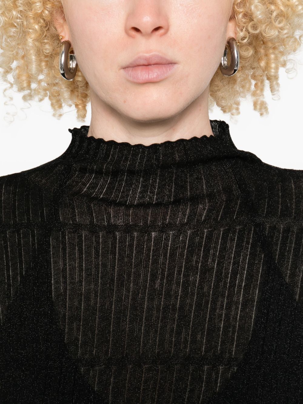 EMPORIO ARMANI Womens High Neck Ribbed Knit Turtle-Neck Sweater