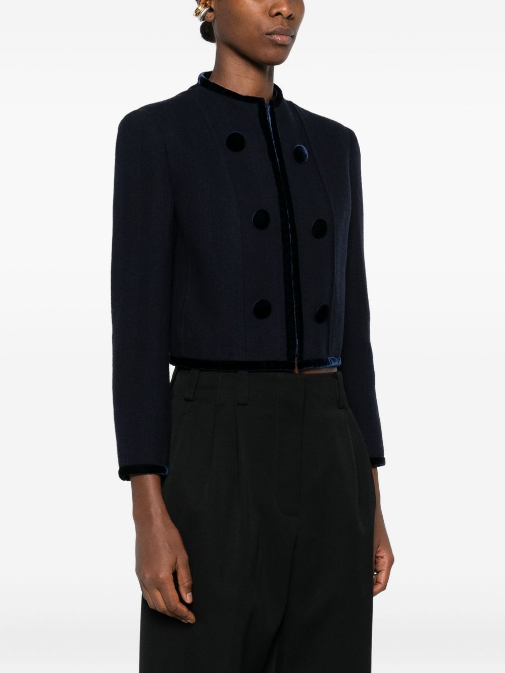 EMPORIO ARMANI Vintage-Inspired Wool Blazer Jacket for Women - FW25