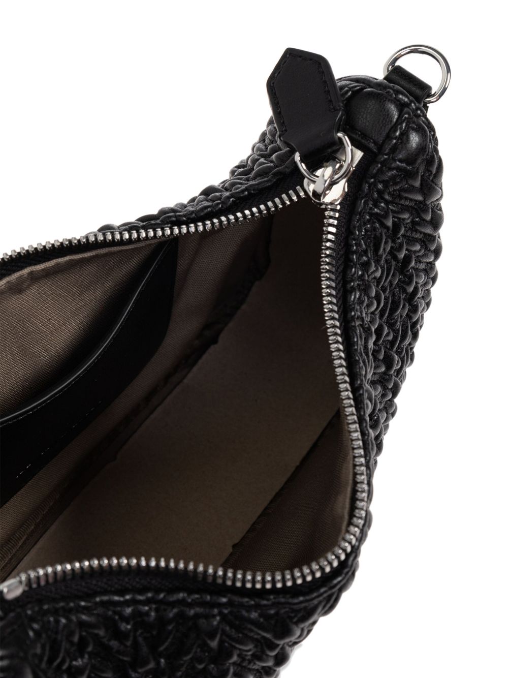 EMPORIO ARMANI Mini Chevron Pattern Baguette Shoulder Handbag