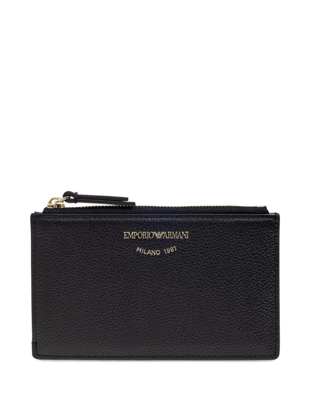 EMPORIO ARMANI Leather Card Case with Zip Fastening