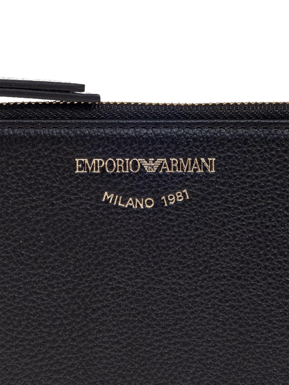 EMPORIO ARMANI Leather Card Case with Zip Fastening