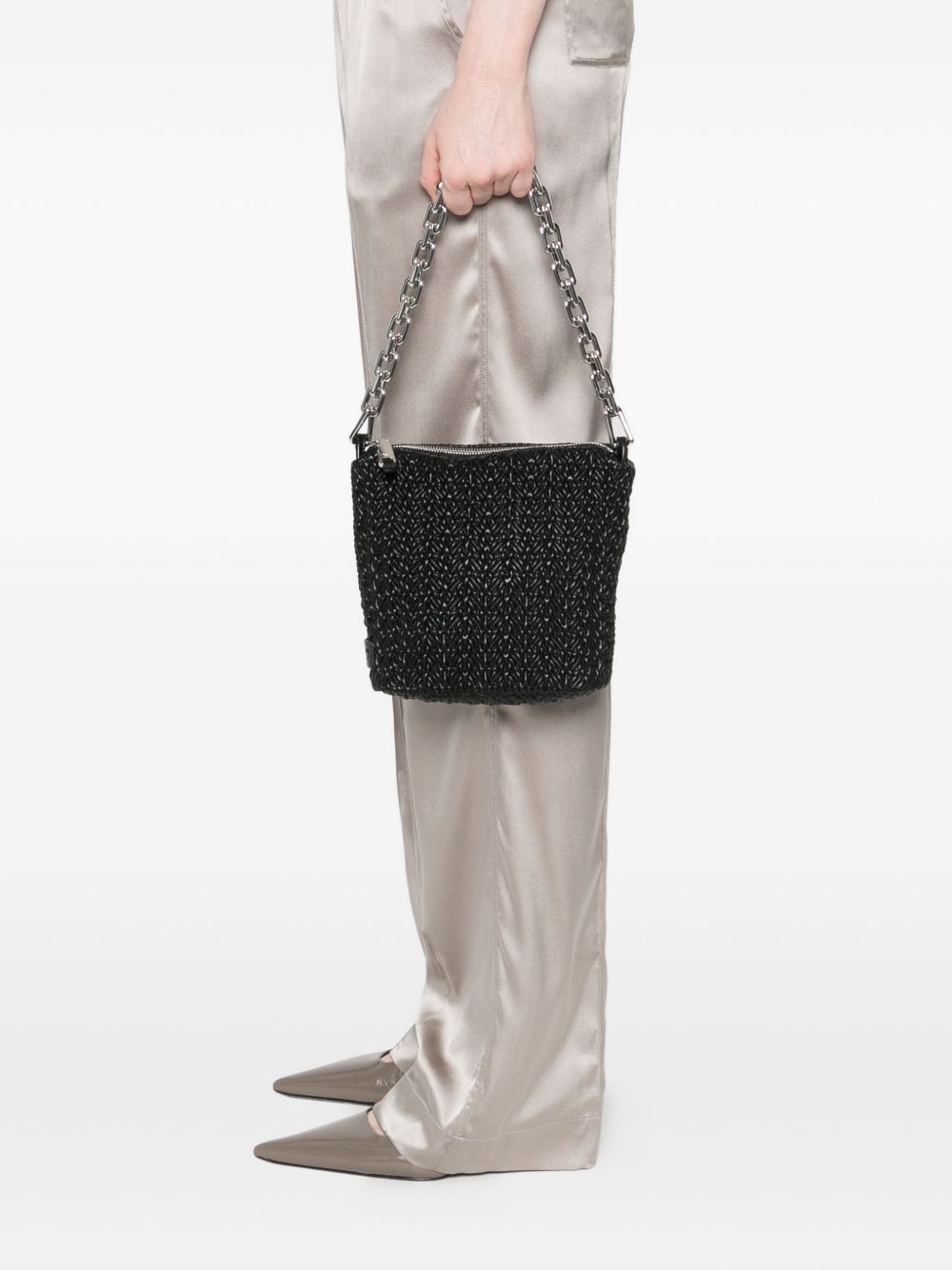 EMPORIO ARMANI Mini Woven Texture Hobo Handbag