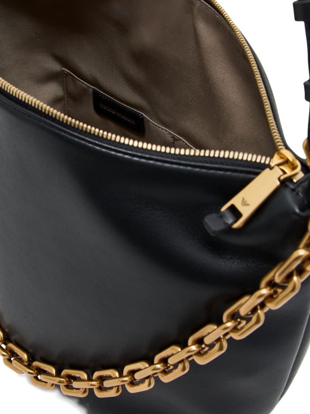 EMPORIO ARMANI Medium Hobo Handbag with Gold-Tone Chain