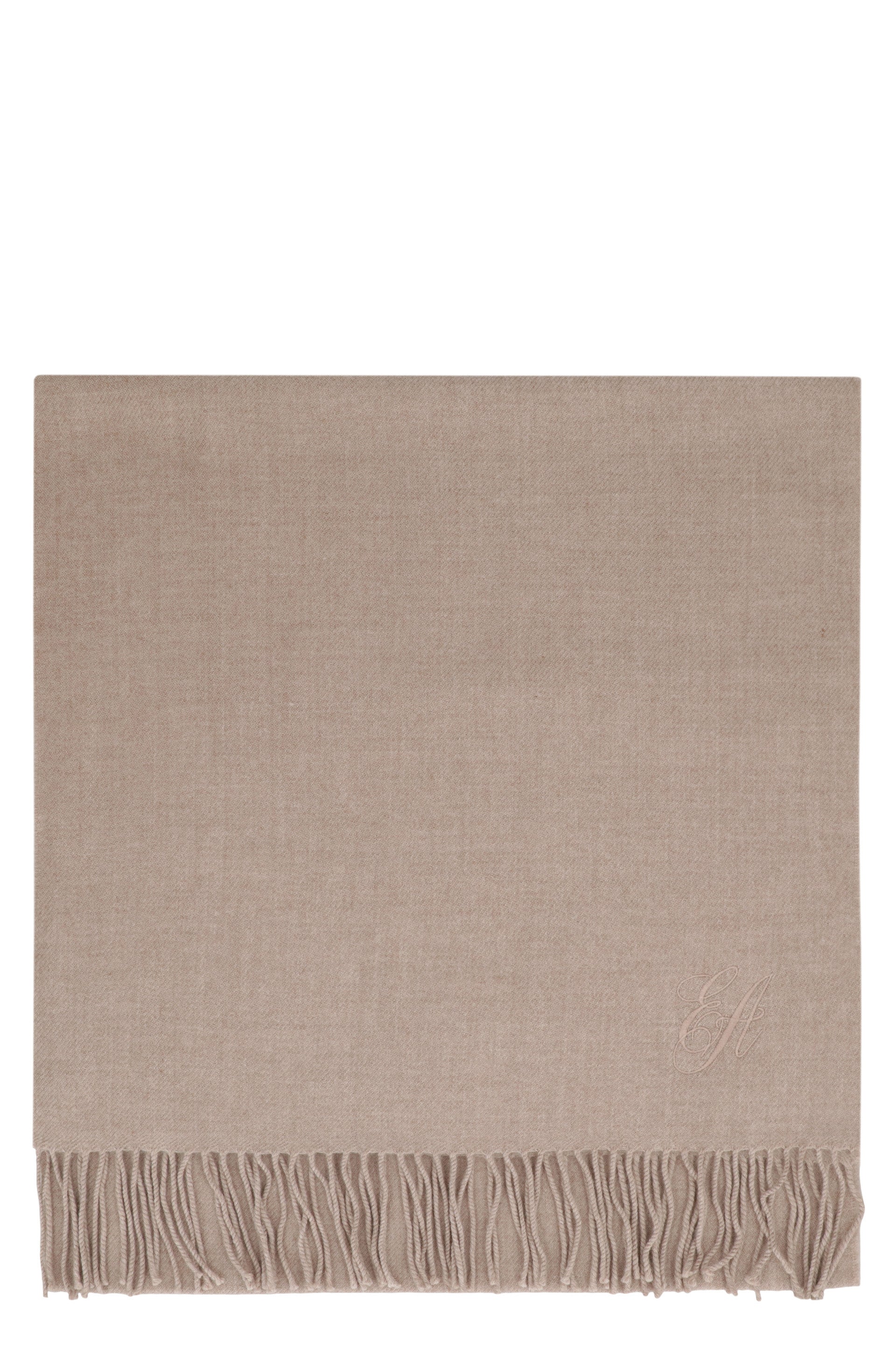 EMPORIO ARMANI Wool Stole 50x240 cm with Fringed Bottom