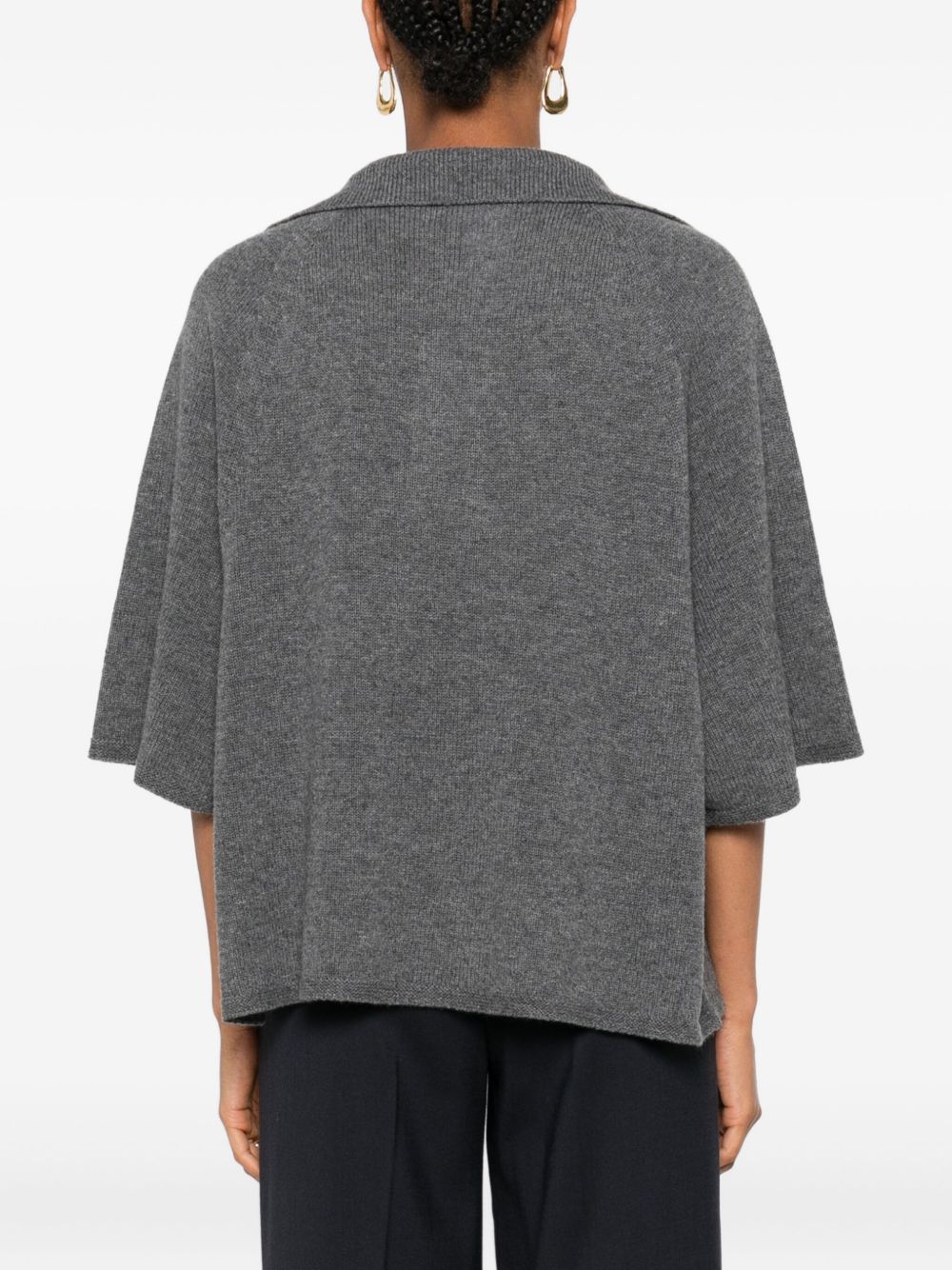 EMPORIO ARMANI Oversized Wool Polo Shirt for Women