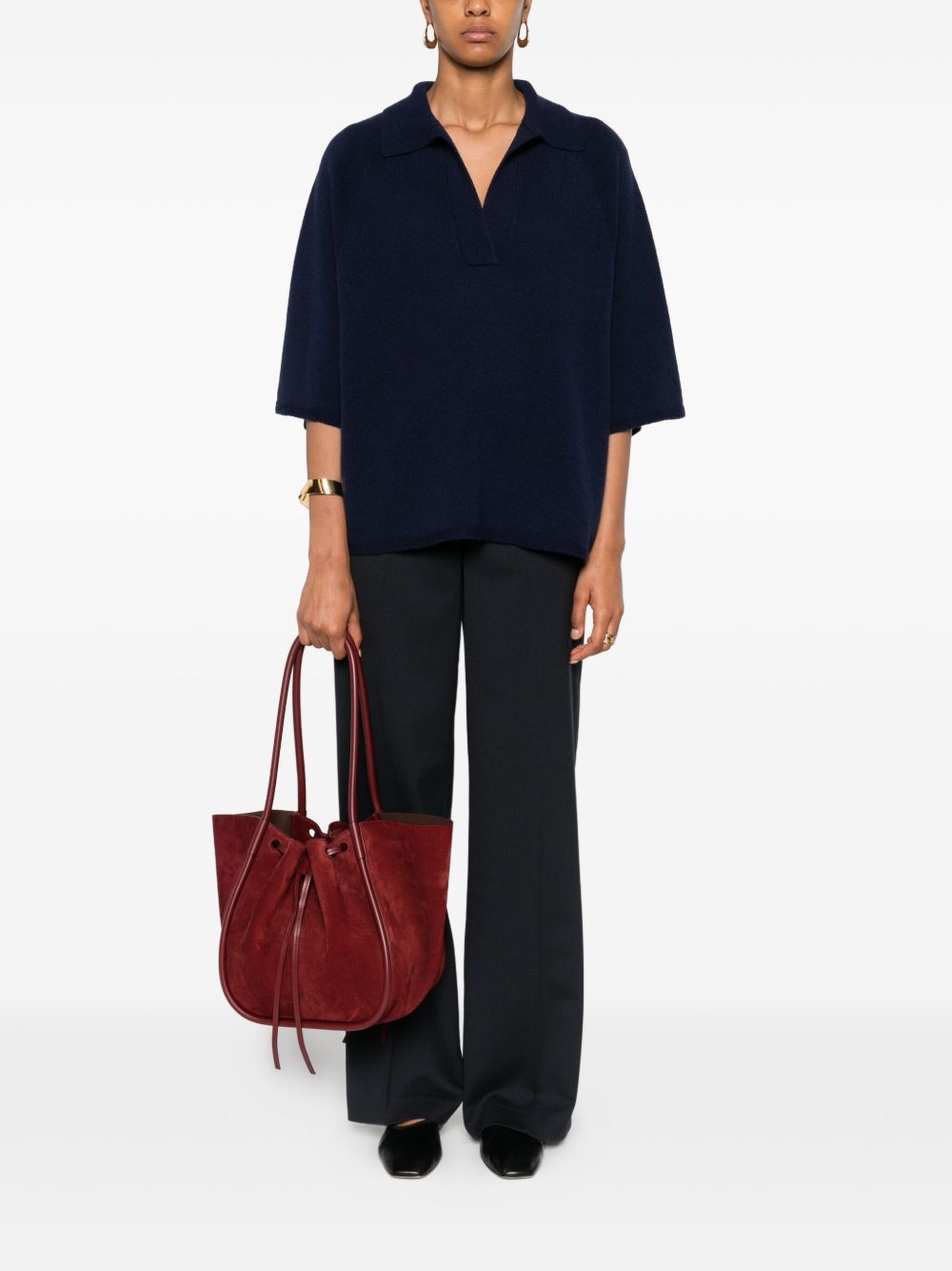 EMPORIO ARMANI Wool Oversized Polo Shirt - Women’s