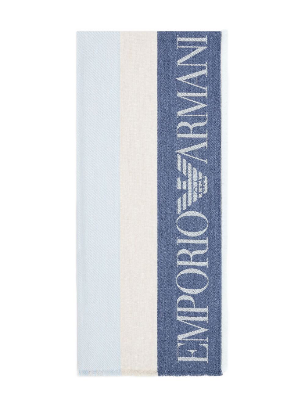 EMPORIO ARMANI Striped Stole with Frayed Edges for Women