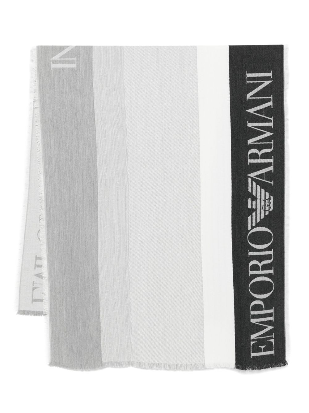 EMPORIO ARMANI Striped Stole with Frayed Edges