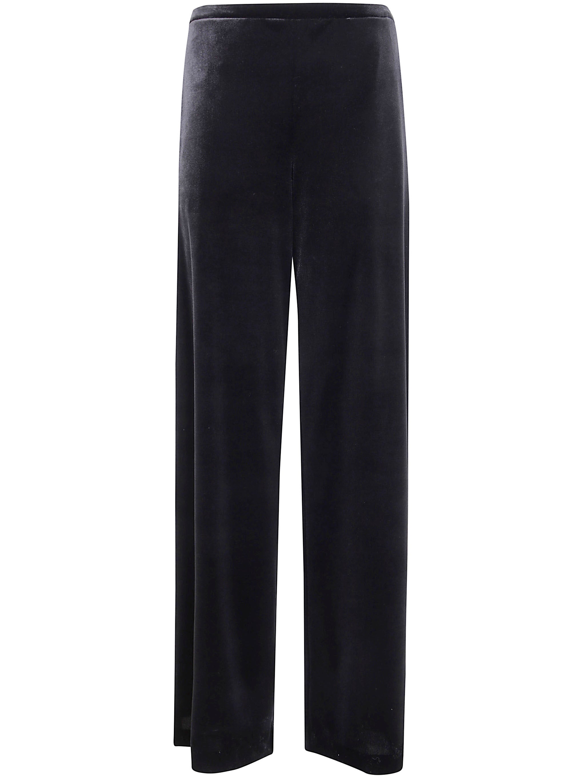 EMPORIO ARMANI Velvet Effect Straight Leg Trousers for Women