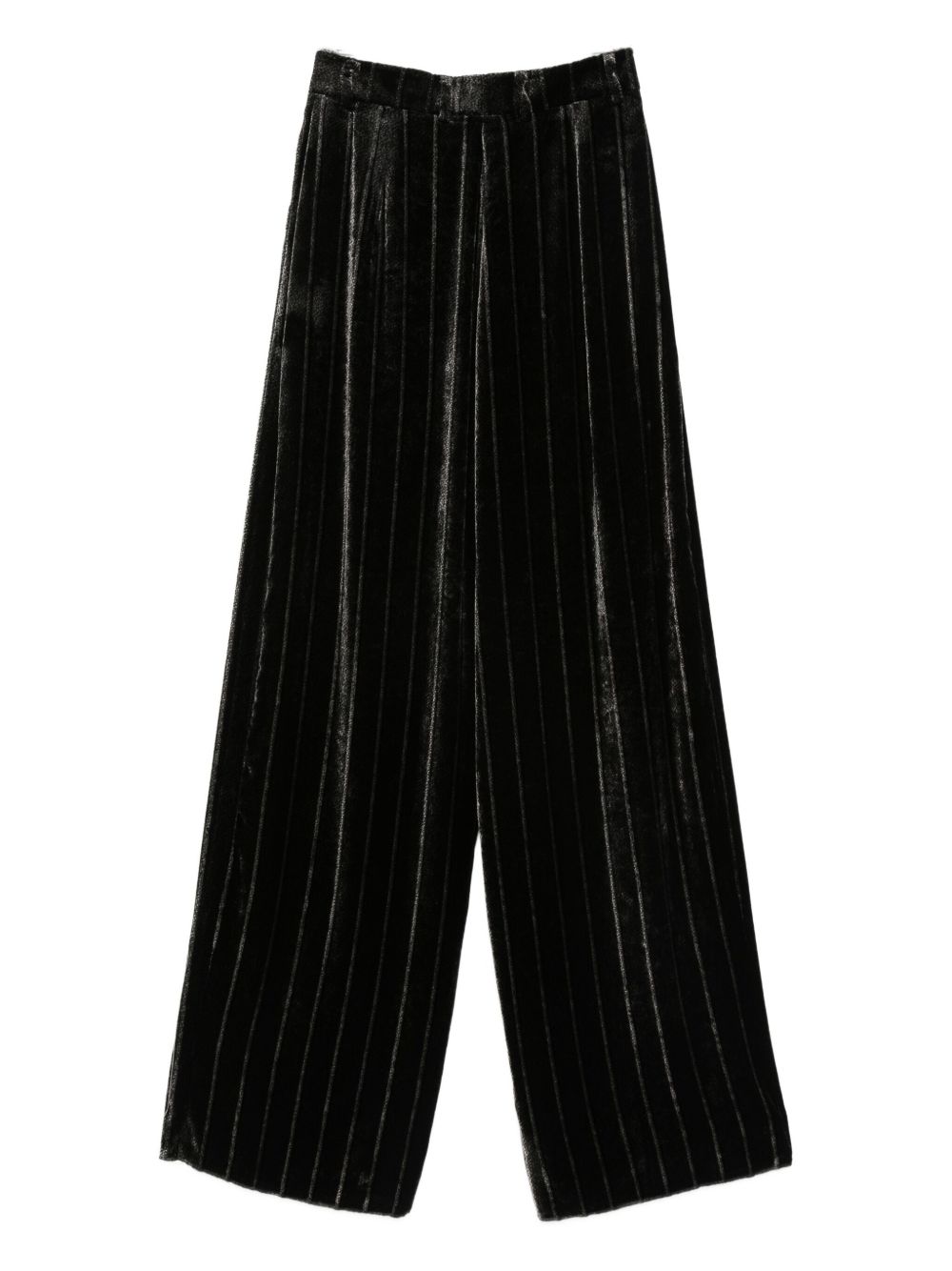EMPORIO ARMANI Silk Striped Buttoned Pants for Women