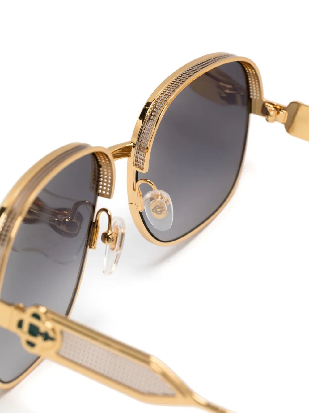 CASABLANCA Stylish Gold Stainless Steel Sunglasses for Men