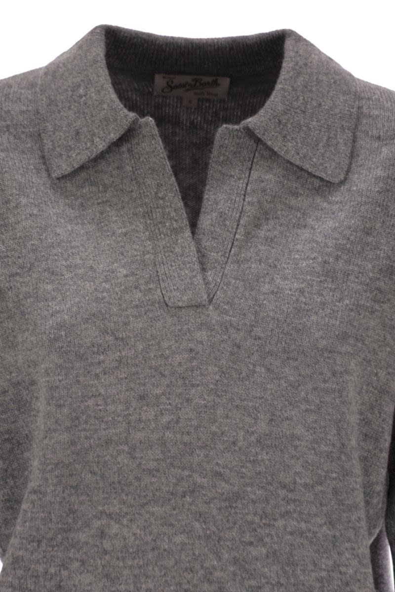 MC2 SAINT BARTH Women's Classic V-Neck Polo Neck Jumper