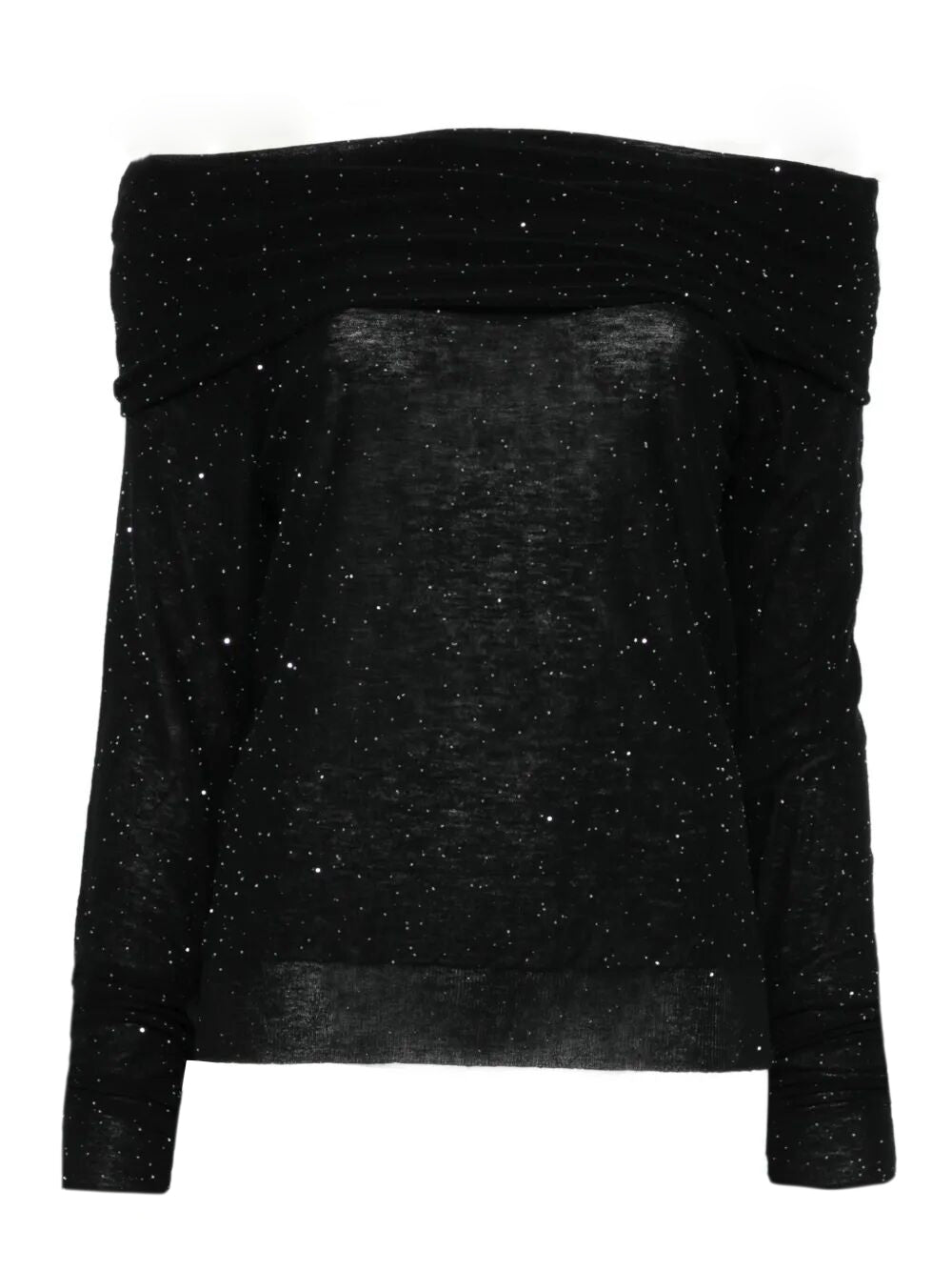 ROBERTO COLLINA Mini Off-Shoulder Sequined Sweater