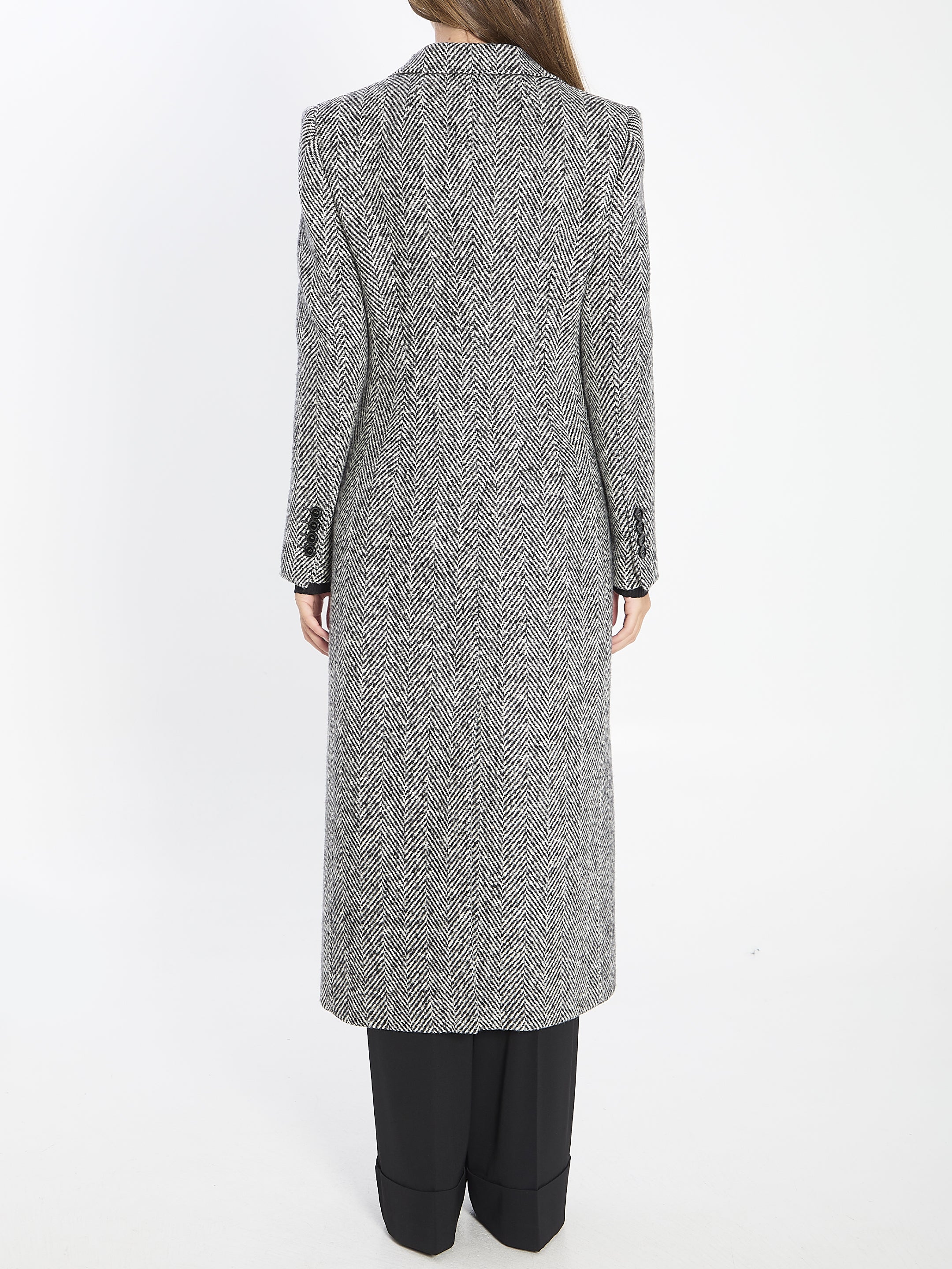 DOLCE & GABBANA Herringbone Buttoned Jacket for Women