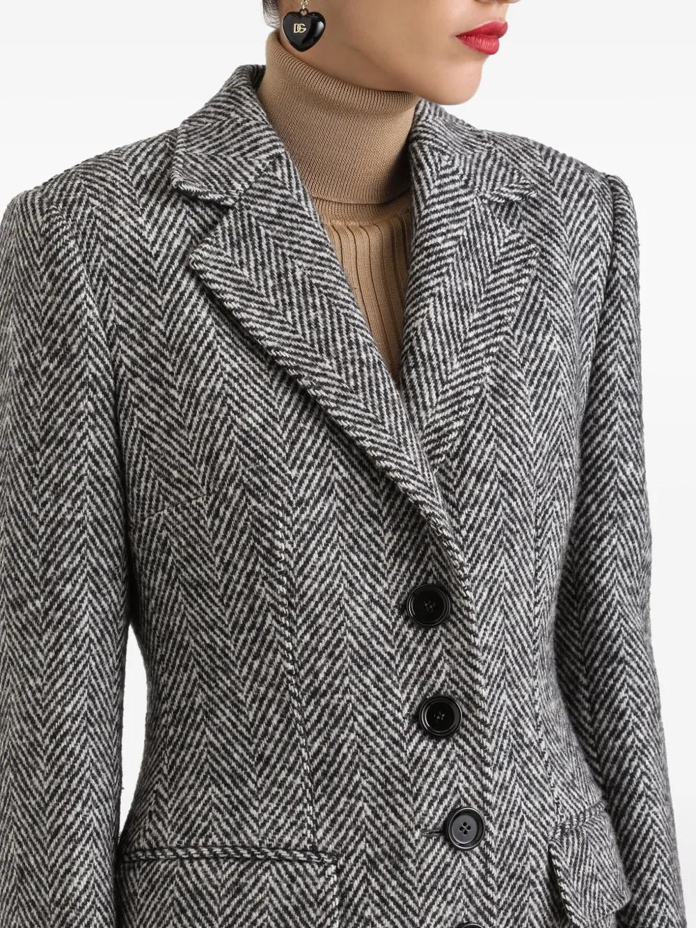 DOLCE & GABBANA Herringbone Buttoned Jacket for Women