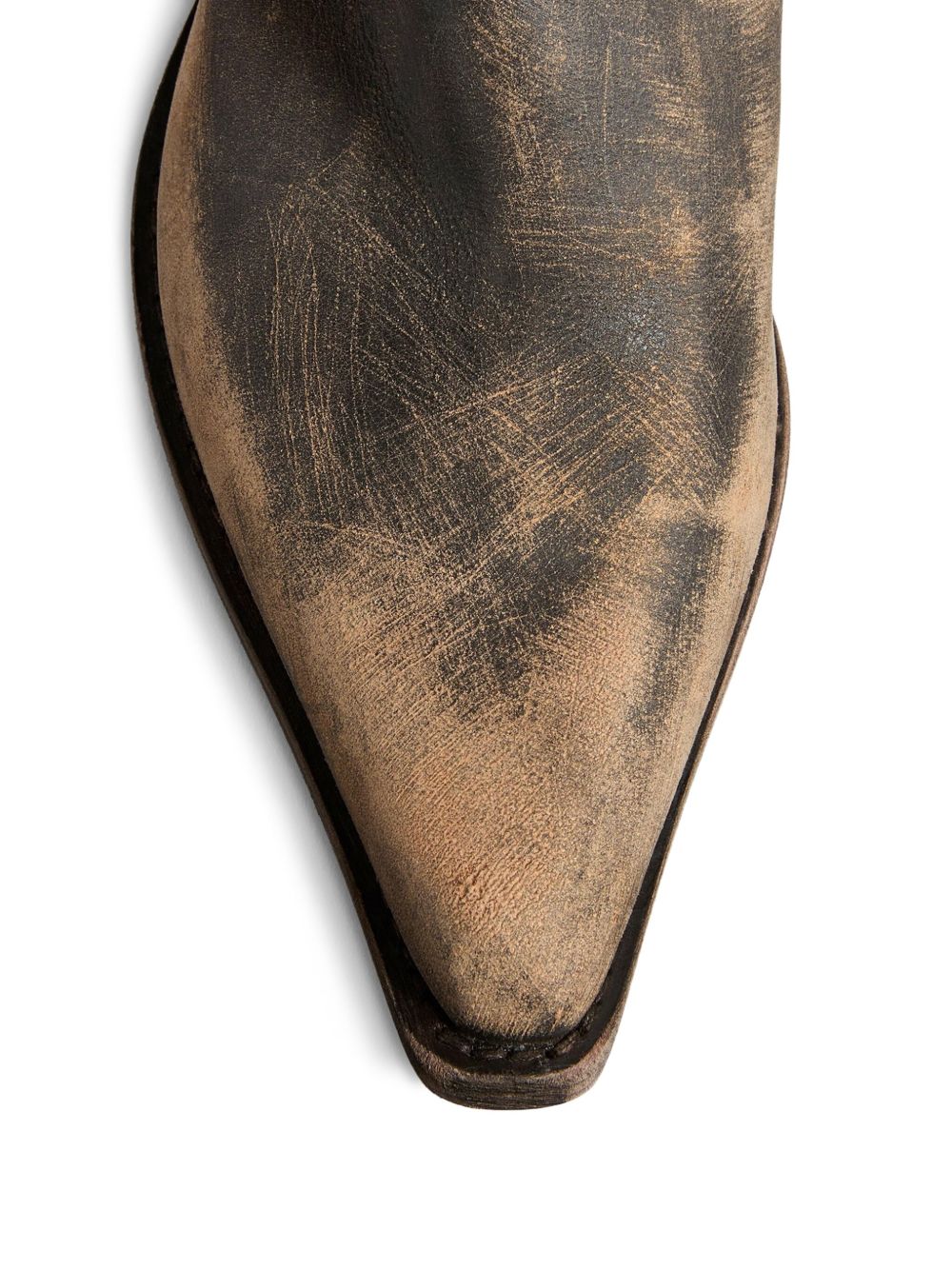 KHAITE Slouchy Pointed Toe Leather Boots