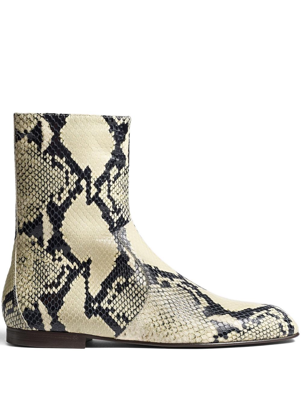 KHAITE Leather Snakeskin Pattern Boots for Women