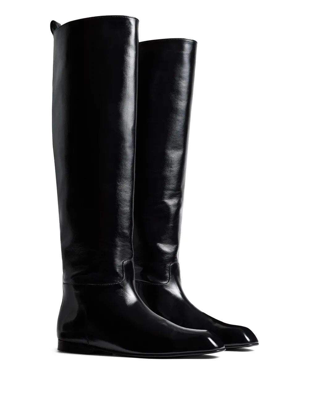 KHAITE Knee-High Riding Boots with Glossy Finish