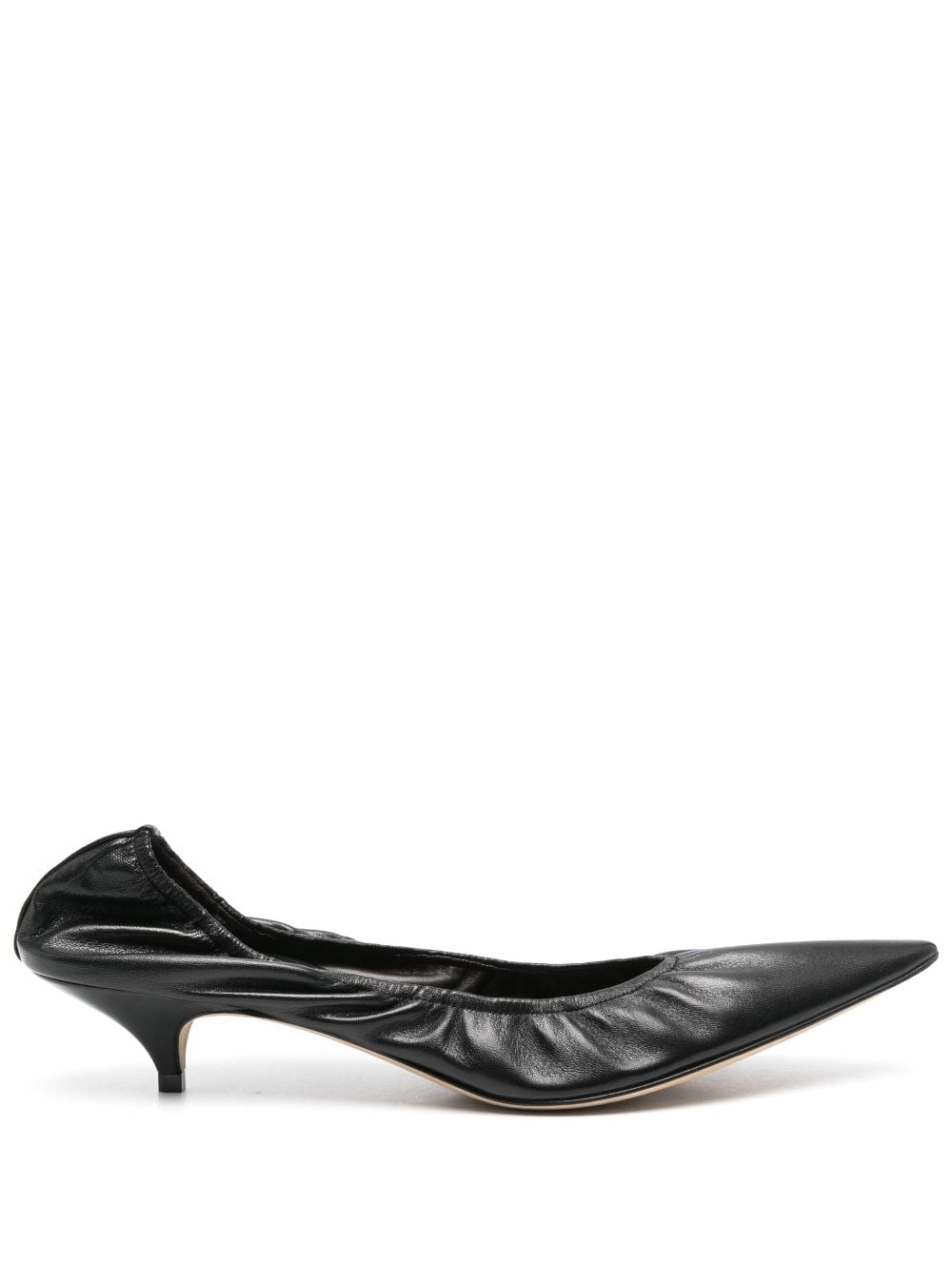 THE ROW Luxurious Leather Pumps with 40MM Kitten Heel