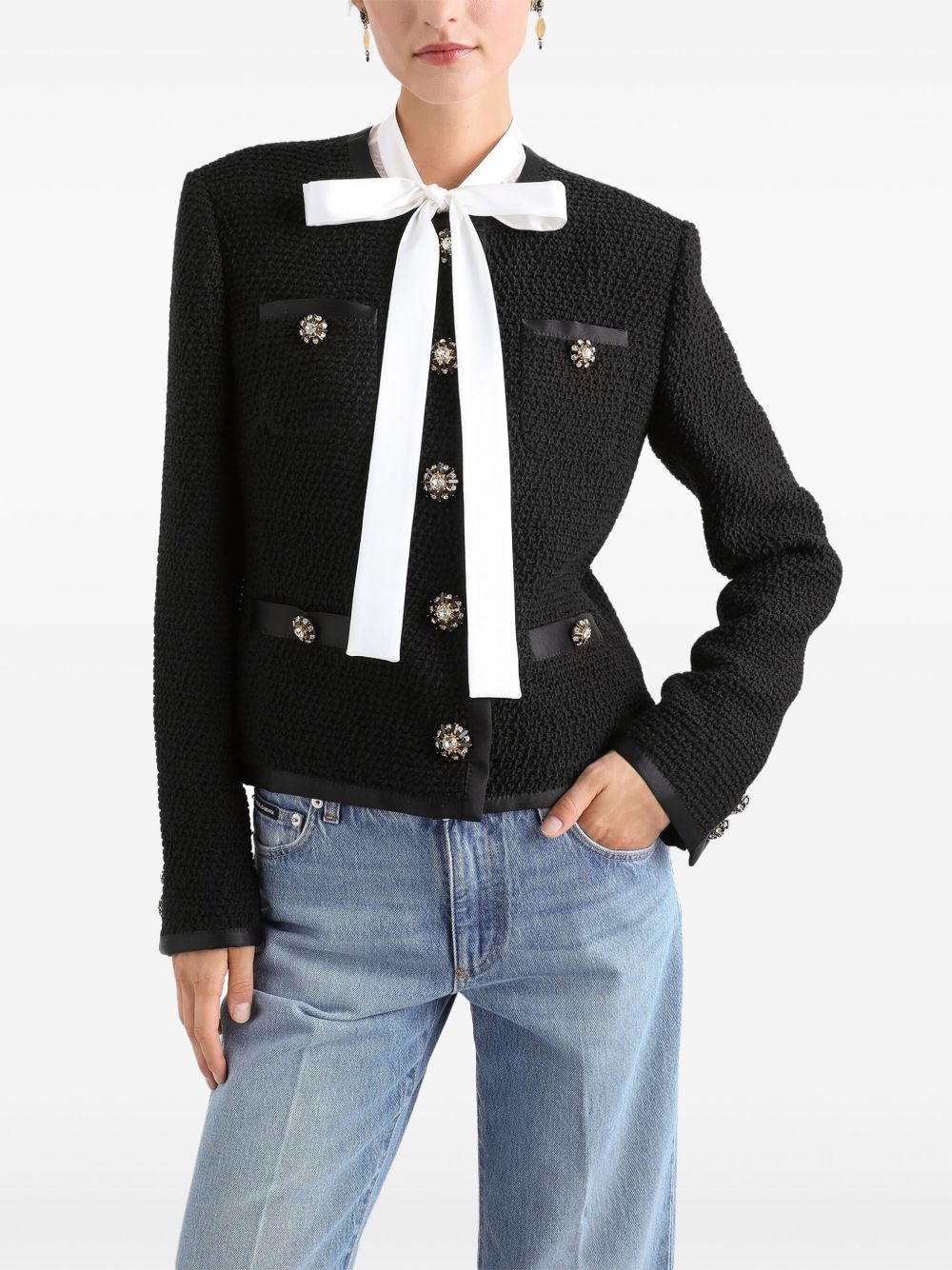 DOLCE & GABBANA Luxurious Wool Silk Jackets for Women - SS25 Collection