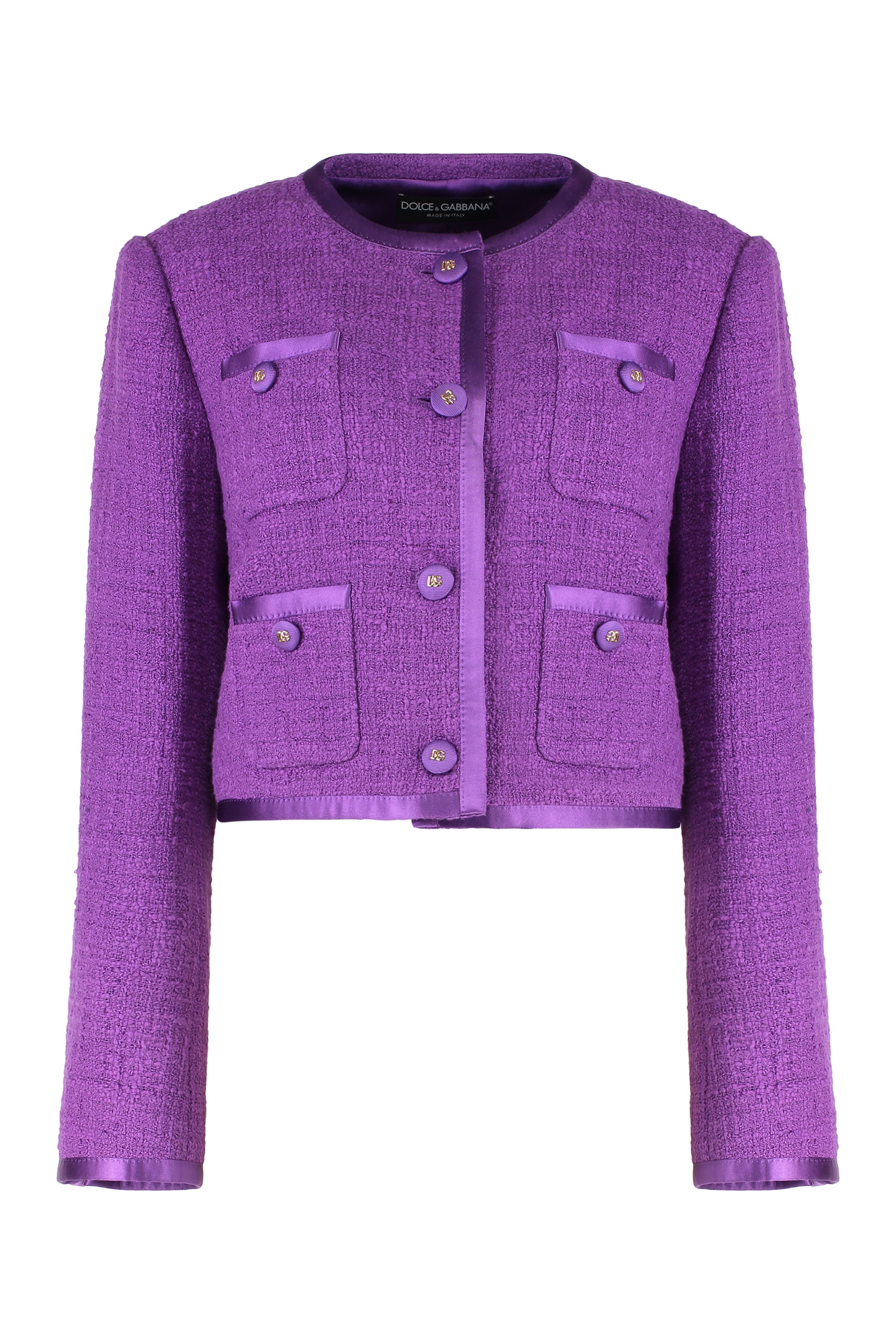 DOLCE & GABBANA Chic Tweed Jacket with Pockets for Women