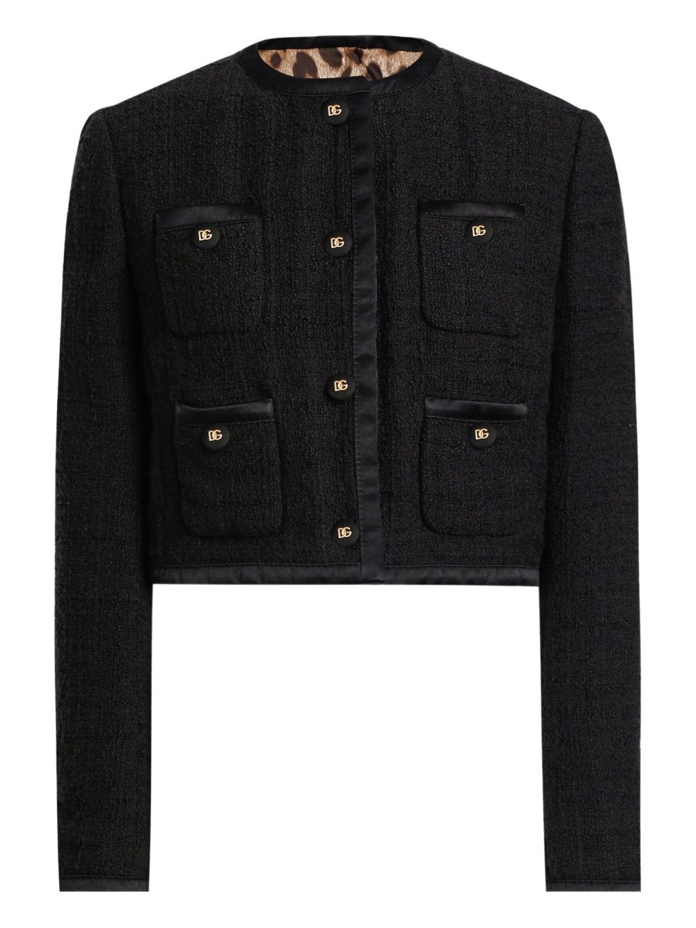 DOLCE & GABBANA Cotton Blend Jacket with Button Front Closure for Women