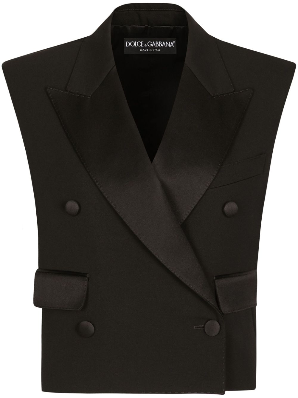 DOLCE & GABBANA Double Breasted Sleeveless Jacket - Regular Fit