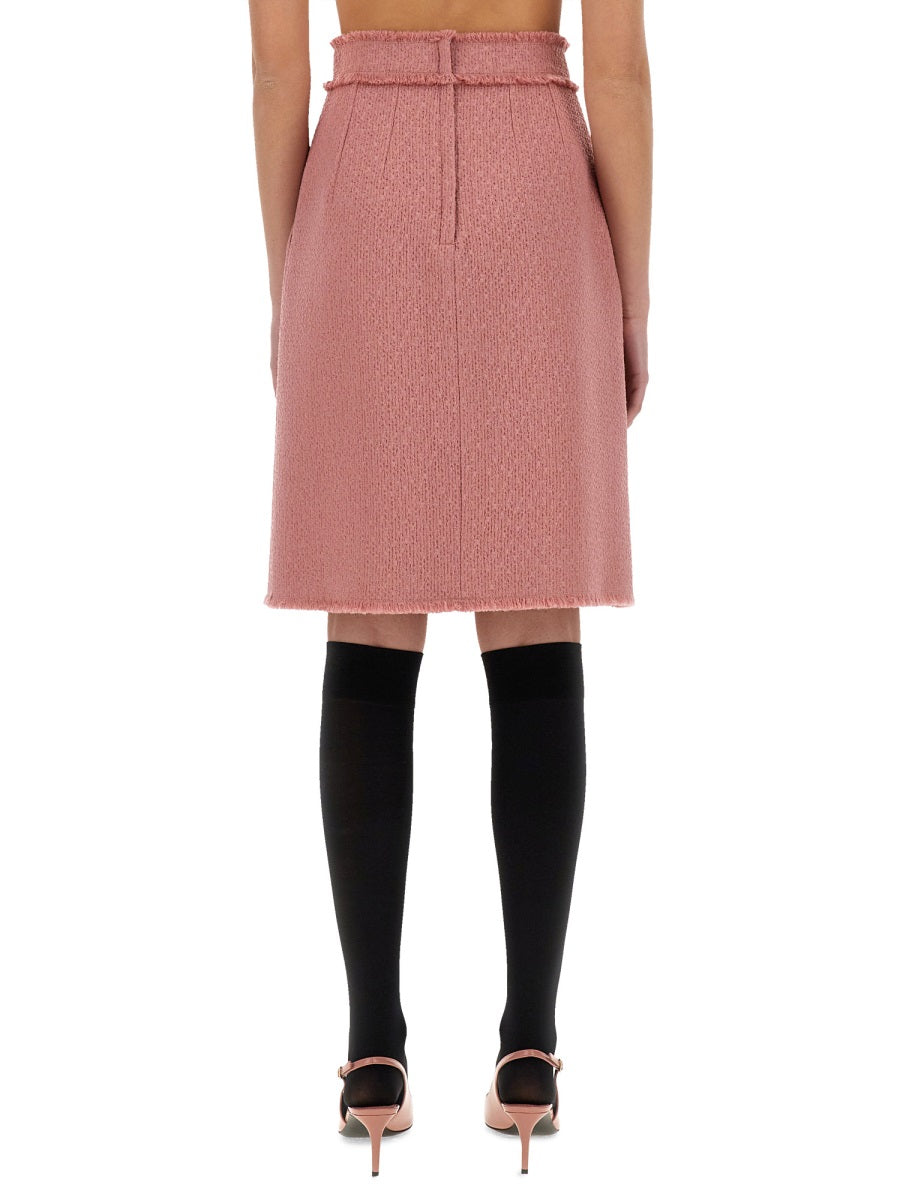 DOLCE & GABBANA Chic Tweed Midi Skirt - Size 38 IT