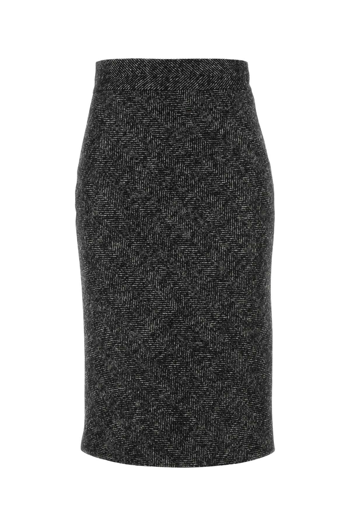 DOLCE & GABBANA Embroidered Wool Blend Mini Skirt for Women - FW25 Collection