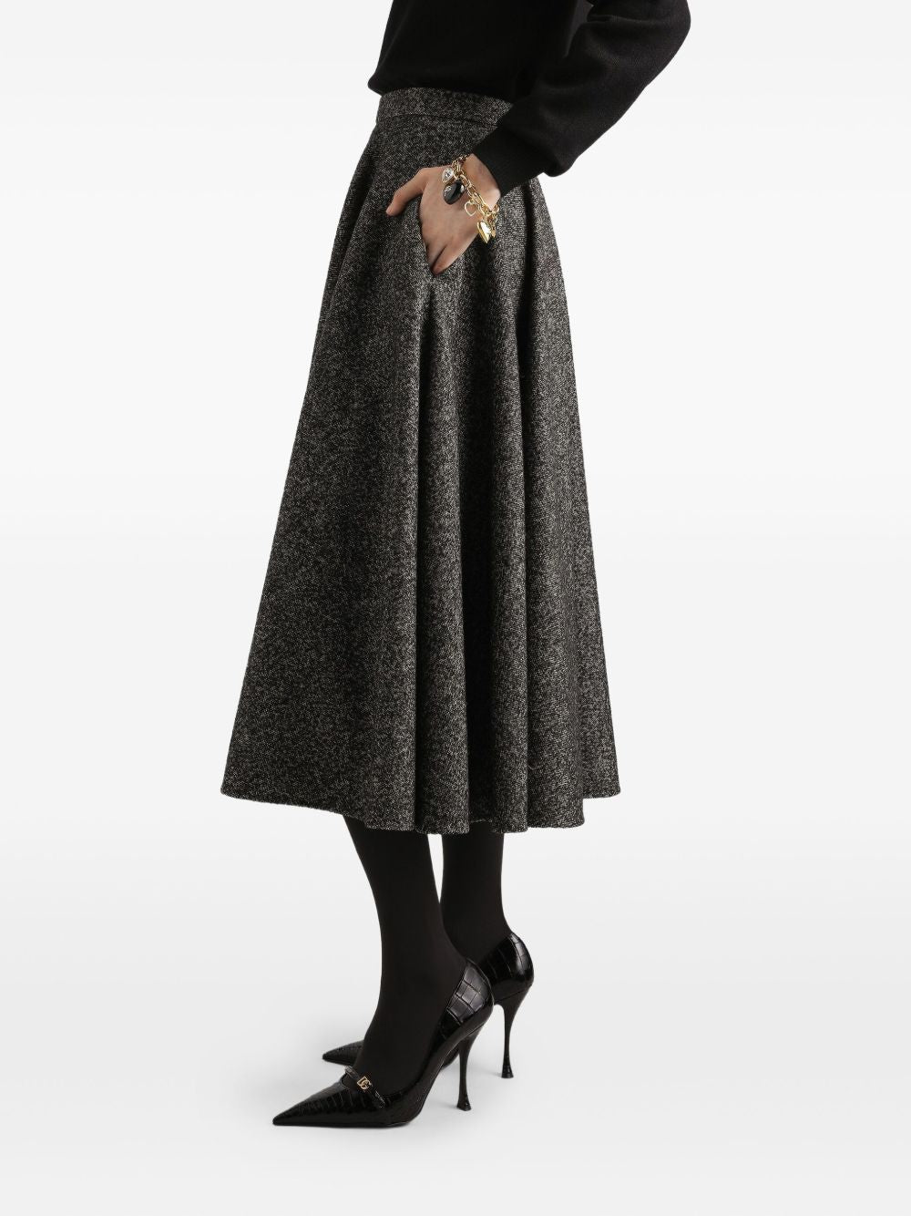 DOLCE & GABBANA Wool Skirt for Women - FW25 Collection