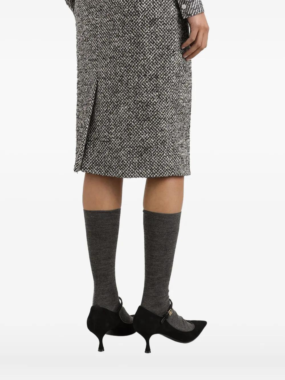 DOLCE & GABBANA Tweed Midi Pencil Skirt