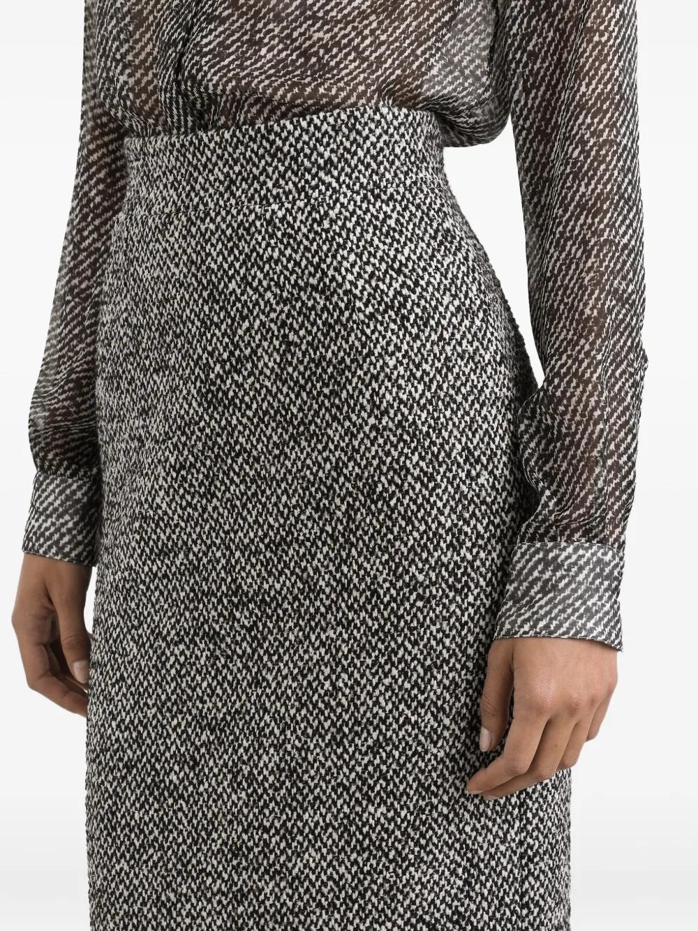 DOLCE & GABBANA Tweed Midi Pencil Skirt